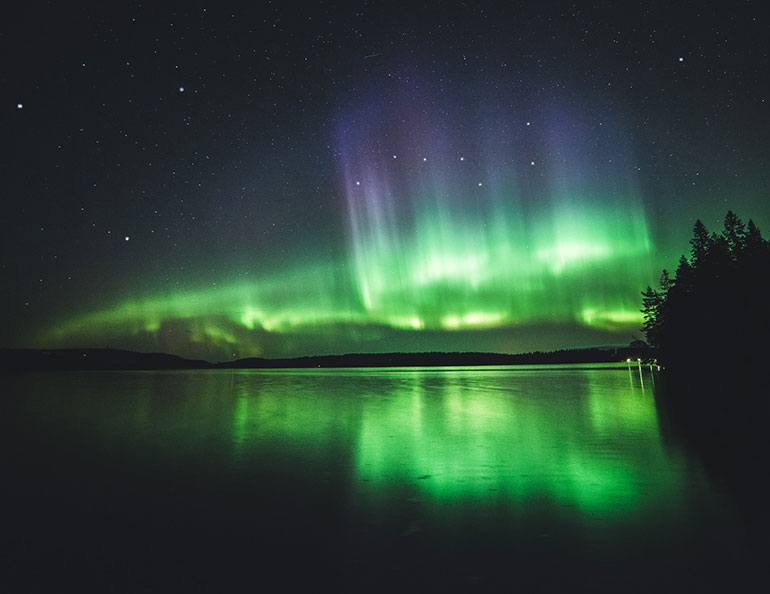 Aurora boreal en Rovaniemi, Laponia