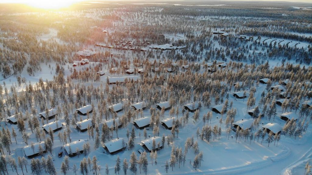 Vista aérea del pueblo de Ivalo