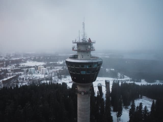 Puijo Tower located in the city of Kuopio