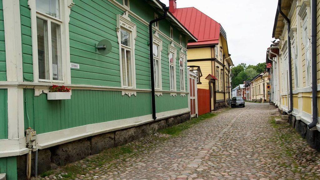 Street in the centre of Rauma, Finland