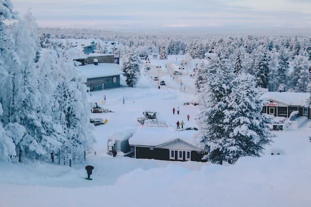 Levi ski resort during the winter
